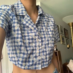 Cropped button down shirt